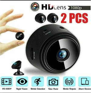 2 PCS Mini Wireless WiFi Camera,Camera with Audio and Video Live Feed,with Cell Phone App Wireless Recording,1080P HD Cameras with Night Vision,Tiny Cameras for Indoor/ Outdoor