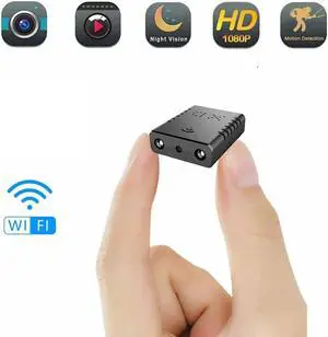 Smallest Camera Wireless, Mini Nanny Camera HD 1080p with Night Vision, Motion Detection for Security