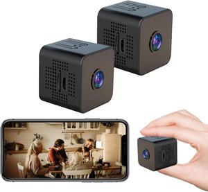 2 Pcs Mini Camera, WiFi Hidden Camera, Night Vision 4K HD Spy Cam for Home Security Easy to Set Wireless Indoor Smallest Camera with Motion Detection IP Camera Remote Viewing