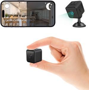 WiFi Hidden Spy Camera, Night Vision 4K HD Mini Camera, Spy Cam for Home Security Easy to Set Wireless Indoor Smallest Camera with Motion Detection IP Camera Remote Viewing