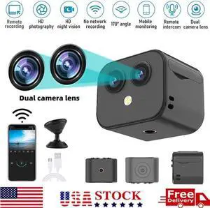 Wireless Wifi Mini Hidden Camera Home Security Night Vision HD 1080P Dual Lens