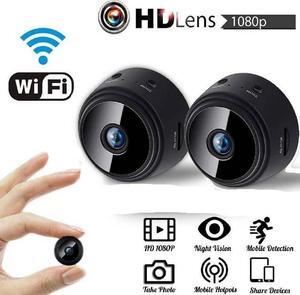 2PCS WiFi Mini Camera Network Wireless IP Camera 1080P with Motion Detection Night Vision Cameras, Nanny Baby Pet Cam for iPhone / Android