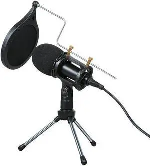 Wired Condenser Microphone for Computer Audio 3.5mm Studio Mic Video Conferencing Voice Recording Video Chatting KTV Karaoke Mic with Stand for PC Phone