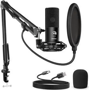 Microphone Kit for Studio Recording, USB Condenser Mic with Arm Stand-T669