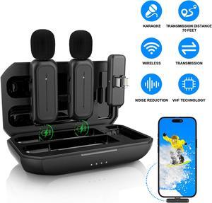 Microphone for iPhone iPad Android Professional Wireless Lavalier Lapel Mini Microphone, Charging Case with Adapter Included Noise Reduction Plug,Podcast Microphone for Interview Video Vlog