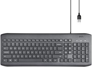 USB Computer Keyboard with 104-Keys, 5 ft Cable, Windows and Mac Compatible, Gray