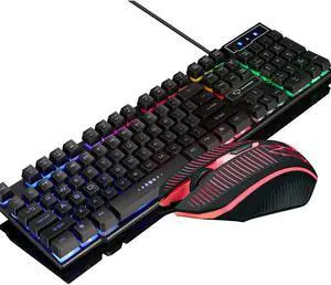 Keyboard and Mouse Combo Gaming Mechanical Color Breathing Backlight 104 Keys