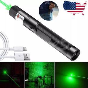 990 Miles Beam Green Laser Pointer Pen 532nm Lazer Torch USB Rechargeable