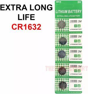 5 PACK FRESH LONG LIFE CR1632 ECR1632 1632 3V Lithium Coin Battery Expire 2031