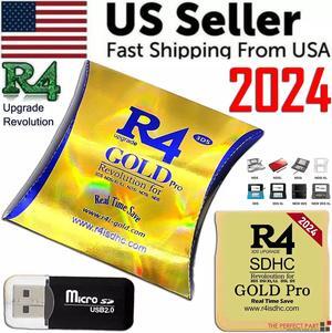 2024 Version R4 Gold Pro SDHC R4i For DS/3DS/2DS Revolution Cartridge + USB