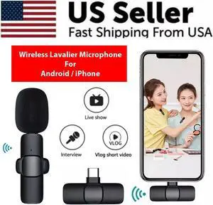 Lavalier Microphone Wireless Audio Video Recording Mini Mic For Android/iPhone