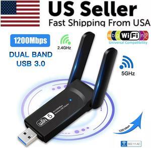 1200Mbps Long Range AC1200 Dual Band 5GHz Wireless USB 3.0 WiFi Adapter Antennas