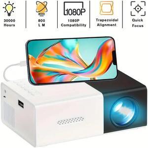 Portable 4K HD Mini Projector with Built-in Speaker, Multi-Device Compatible for Outdoor Movie Nights, Camping, Office Meetings, and Halloween Gifts