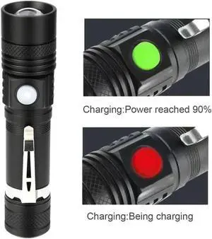 Super Bright 90000LM LED Tactical Flashlight Zoomable With Rechargeable Battery