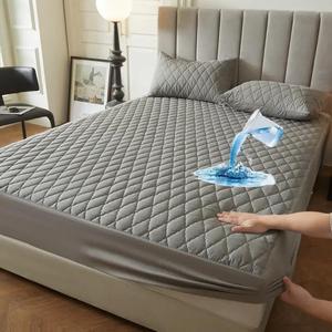 2/3pc Waterproof Fitted Sheet Set, Soft Deep Pocket Comfortable Bedding Set, For Bedroom Guest Room Hotel ( 1*Fitted Sheet + 1/2*pillowcase, Without Core)