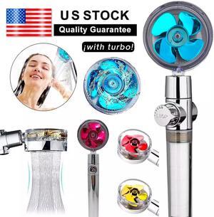 Handheld Propeller Turbo Fan Hydro Jet Spinning Shower Head High Pressure Spa