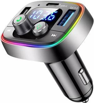 Bluetooth 5.1 Car Adapter Wireless FM Transmitter Hands-Free Calling MP3 Player