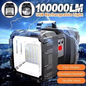 USB Rechargeable Portable Super Bright LED Searchlight Handheld light Flashlight