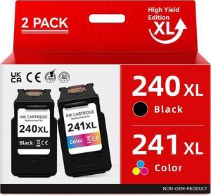 High Yield for Canon ink 240 241 XL, for Canon PG-240XL CL-241XL Black Color Ink Cartridge, Compatible for MG3620 MX532 MG3520 MX472 MG4220 TS5120 MG2120 MG2220 MG3220 MG3600 MX452 Printer