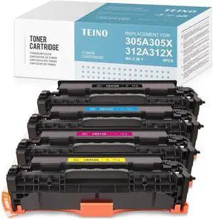 TEINO Compatible Toner Cartridge Replacement for 305A 305X CE410X CE410A use with LaserJet Pro 300 Color MFP M375nw Pro 400 Color MFP M475dw M451dn M475dn M451nw (Black Cyan Magenta Yellow, 4-Pack)