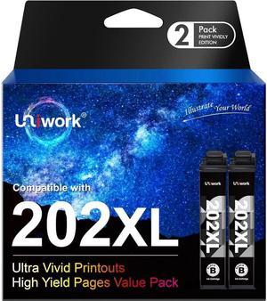 Uniwork Remanufactured 202XL Ink Cartridge Replacement for 202 202XL T202XL T202 to use for Workforce WF-2860 Expression Home XP-5100 Printer (2 Black)