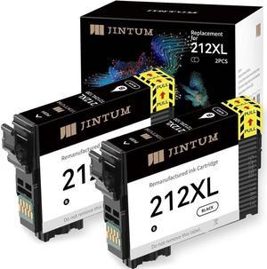 JINTUM 212XL Ink Cartridge Black Remanufactured 212 Ink Cartridges for 212XL T212XL for use with Expression Home XP-4100 XP-4105 Workforce WF-2850 WF-2830 Printer (2 Black)