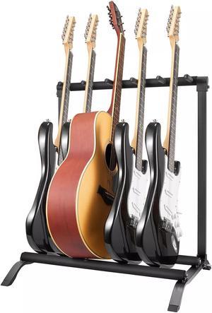 5-Space Guitar Stand Floor-Standing Foldable Rack Hold Up to 5 Guitars