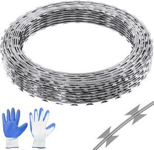 Wires Razor Barbed Wire 98 ft 2 Rolls Razor Wire Fencing Razor Fence