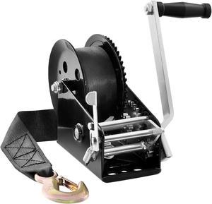 Hand Winch Heavy Duty Hand Crank 3500lbs 33ft Polyester Strap for Boat/ATV