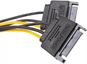 Dual SATA Power to 6Pin PCI-E Cable Converter Wire for PCI Express Video Card