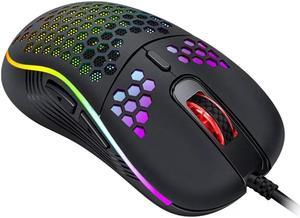 USB Gaming Mouse RGB LED Light Mice 7200 DPI Optical LED Blacklight