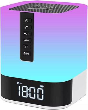 Night Lights Bluetooth Speaker with Alarm Clock Wireless Touch Sensor