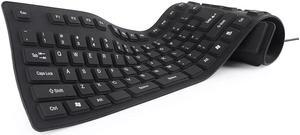 Waterproof Silicone Keyboard Foldable Flexible USB Dustproof DirtProof Full Size