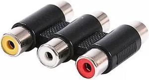 Dual 3-RCA Jack Female to Female AV In-line Joiner Adapter Connector Extension