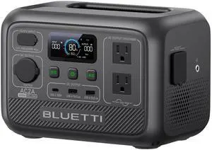 BLUETTI AC2A Portable Solar Generator, 204.8Wh LiFePO4 Power Station With 300W Rated Power (600W Lifting Power) for Camping, Hiking, Home, 0-80% Recharge in 45 Mins
