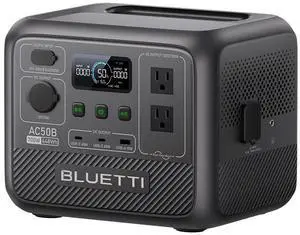 BLUETTI AC50B 448Wh Portable Power Station, 2x 700W AC Outlets (1000W Power Lift), Fast 45-Min 0-80% Charge, Optional Solar Panel, Perfect for Camping & Emergencies