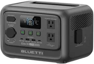 BLUETTI Elite 30 V2 Portable Power Station 288Wh 600W Solar Generator for Camping & Backup