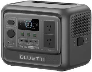 BLUETTI Elite 100 V2 Portable Solar Generator, 1024Wh LFP Battery, 1800W AC Output, Compact Backup Power for Camping and Home