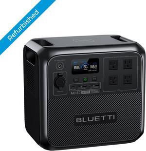 Bluetti AC180 Solar Generator, 1152Wh LiFePO4 Power Station, 1800W Portable Solar Generator for Home Use, Camping, Used,Certified Reconditioned