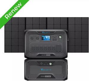 Bluetti 3000W Solar Generator AC300&B300 Modular Power System With 1Pcs 350W Solar Panel ,UPS Battery Backup for Home Emergency Power Outage Off Grid,90% New
