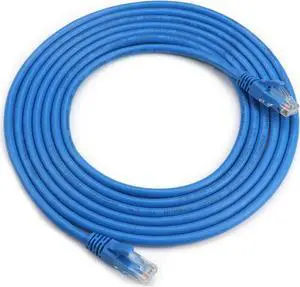 CAT6A, 25FT/ 7.62M PATCH CORD-UTP 24AWG BLUE W/BOOT, PURE COPPER SERIALIZED LABEL, LOT OF 10