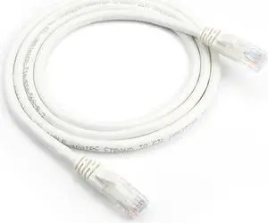 CAT6A, 15FT/ 4.57M PATCH CORD-UTP 24AWG WHITE W/BOOT, PURE COPPER SERIALIZED LABEL, LOT OF 10