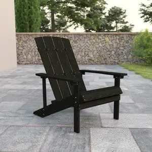 4 Pack Charlestown Commercial All-Weather Poly Resin Wood Adirondack Chair in Slate Gray