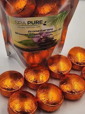 Spa Pure Summer Nights Aromatherapy Shower Bombs, 100% Natural/Organic Essential Oils, 8 Count