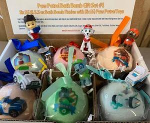Bath Bomb Fizzies with Surprise: Paws Patrol Toys Inside Bath Bombs, Huge Balls, USA Made, Great for Bubble Baths, Perfect for Little Girls and Boys (6 Count) Pack of 1
