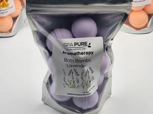 Spa Pure Lavender - Essential Oil Bath Bombs Made in USA with Coconut Milk, Shea Butter for a Luxurious Spa Bath Time (12 Count) Pack of 1