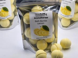 Spa Pure Lemon - Essential Oil Bath Bombs Made in USA with Coconut Milk, Shea Butter for a Luxurious Spa Bath Time (12 Count) Pack of 1