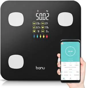 BANU Digital Body Weight Scales for Weight, Fat, Quick Visible 8 Body Composition Analyzer