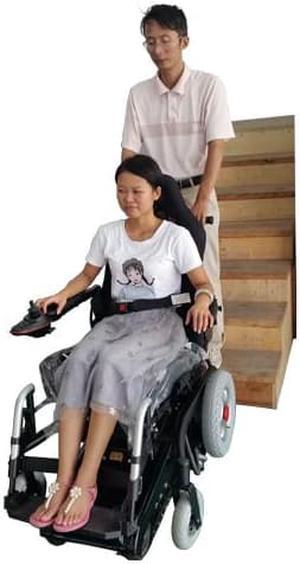 Aluminum alloy electric stair climbing wheelchair folding chair for disabled
