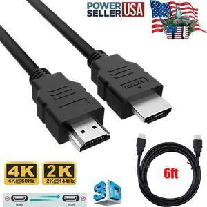 HDMI Cable 6FT Male To Male Ultra High Speed Premium 4K 3D HDTV XBOX PS4 1080p+ (3-Pack)